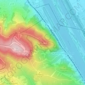 Leopoldsberg topographic map, elevation, terrain