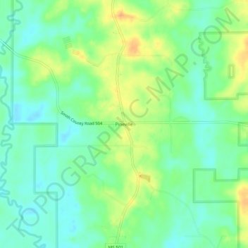 Pineville topographic map, elevation, terrain