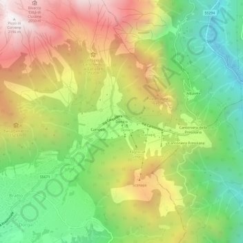 Donico topographic map, elevation, terrain