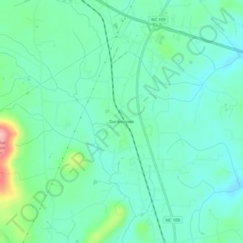 Gordontown topographic map, elevation, terrain