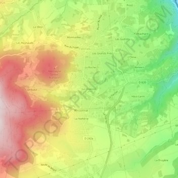 Le Châtelet topographic map, elevation, terrain
