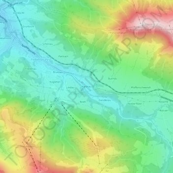 Walchau topographic map, elevation, terrain