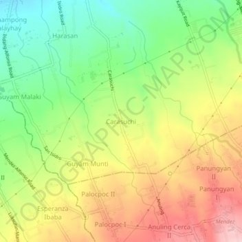 Carasuchi topographic map, elevation, terrain