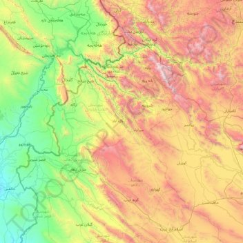 تازه آباد topographic map, elevation, terrain