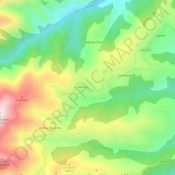La Mortera topographic map, elevation, terrain
