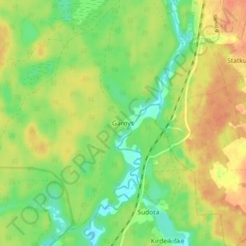 Garnys topographic map, elevation, terrain