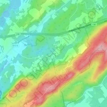 Shiloh topographic map, elevation, terrain