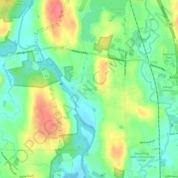 Rogers topographic map, elevation, terrain