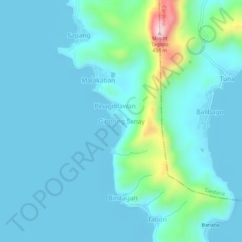 Ginoong Sanay topographic map, elevation, terrain