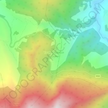 Toufliht topographic map, elevation, terrain