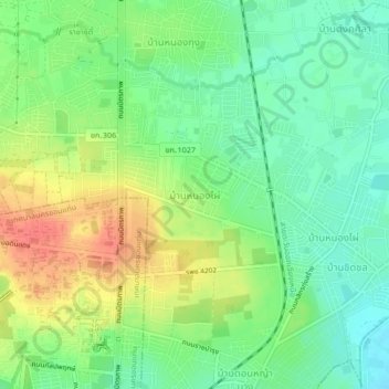 Ban Nongpie topographic map, elevation, terrain