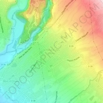 la Ravine des Cabris topographic map, elevation, terrain