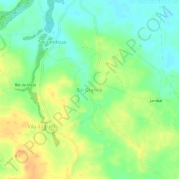 Rio Grande topographic map, elevation, terrain