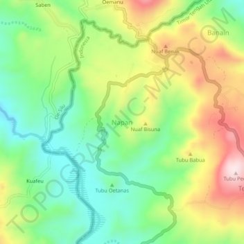 Napan topographic map, elevation, terrain