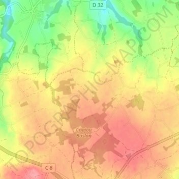 Kermarc topographic map, elevation, terrain
