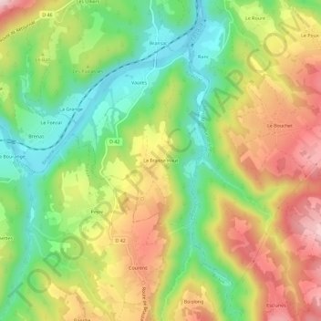 Le Fraisse Haut topographic map, elevation, terrain
