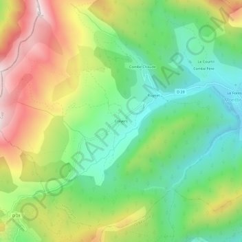 Creyers topographic map, elevation, terrain