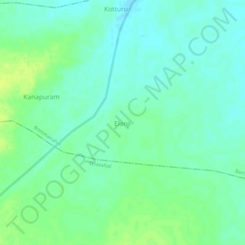Elanji topographic map, elevation, terrain