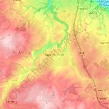Stonehouse topographic map, elevation, terrain