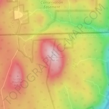 Bear Mountain topographic map, elevation, terrain