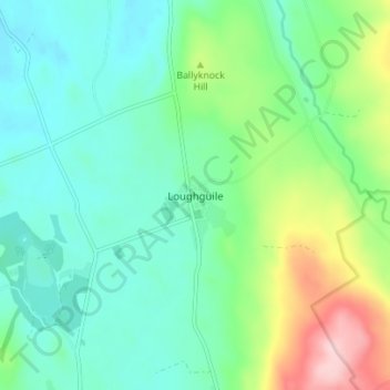 Loughguile topographic map, elevation, terrain