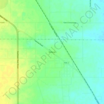 Midway topographic map, elevation, terrain