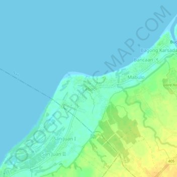 Labac topographic map, elevation, terrain