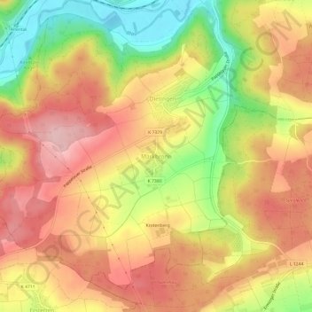 Markbronn topographic map, elevation, terrain
