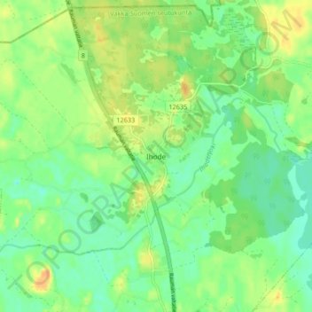 Ihode topographic map, elevation, terrain