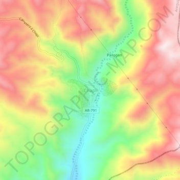 Chapi topographic map, elevation, terrain