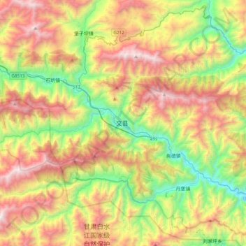 Wen topographic map, elevation, terrain