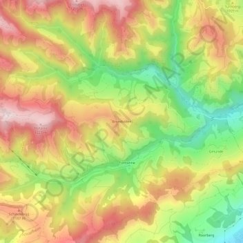 Bramboden topographic map, elevation, terrain
