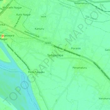 Tadigadapa topographic map, elevation, terrain