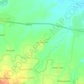 Laknavaram topographic map, elevation, terrain