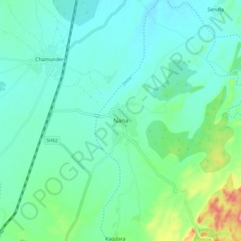 Nana topographic map, elevation, terrain