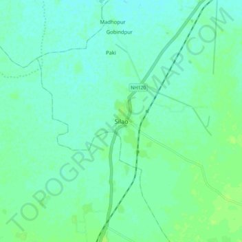 Silao topographic map, elevation, terrain