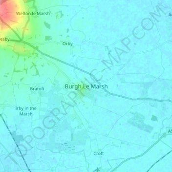 Burgh Le Marsh topographic map, elevation, terrain