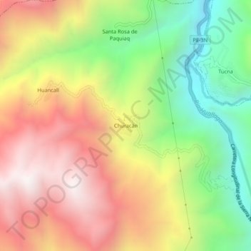 Churacán topographic map, elevation, terrain