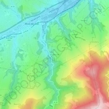 Rochebrune topographic map, elevation, terrain