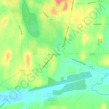 Mendon Center topographic map, elevation, terrain