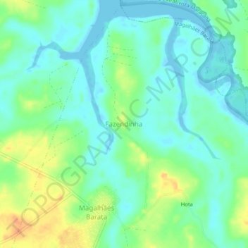 Fazendinha topographic map, elevation, terrain