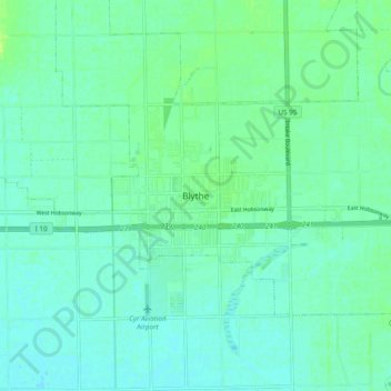 Blythe topographic map, elevation, terrain