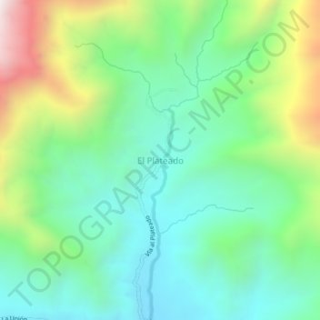 El Plateado topographic map, elevation, terrain
