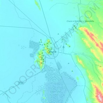 Oruro topographic map, elevation, terrain