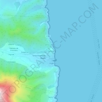 Mortola topographic map, elevation, terrain