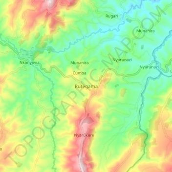 Rutegama topographic map, elevation, terrain
