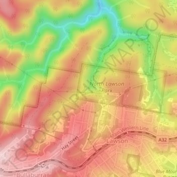 Dantes Glen topographic map, elevation, terrain