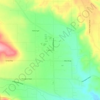 Cowiche topographic map, elevation, terrain