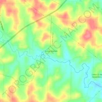 Arroio Grande topographic map, elevation, terrain
