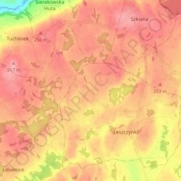 Nowa Ameryka topographic map, elevation, terrain